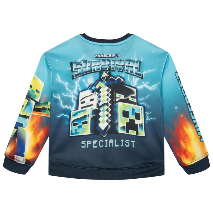 Minecraft Boys' 2-Piece Fleece Sweatshirt and Joggers Set Navy