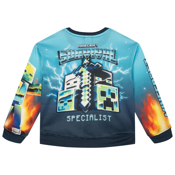 Minecraft Boys' 2-Piece Fleece Sweatshirt and Joggers Set Navy
