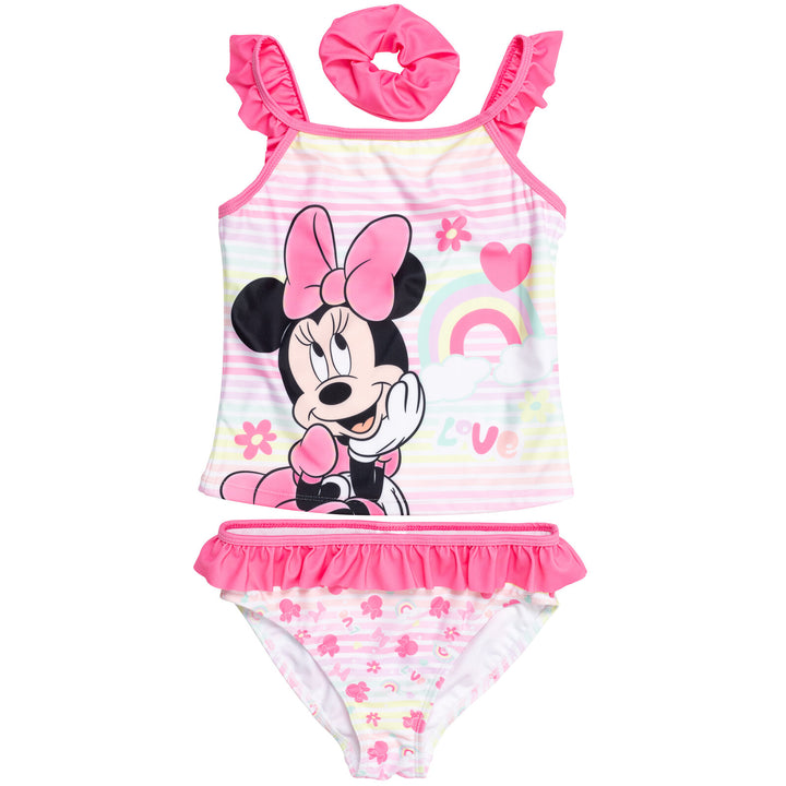 Minnie Mouse Girls' Swimwear Tankini and Bikini Bottom Set Pink