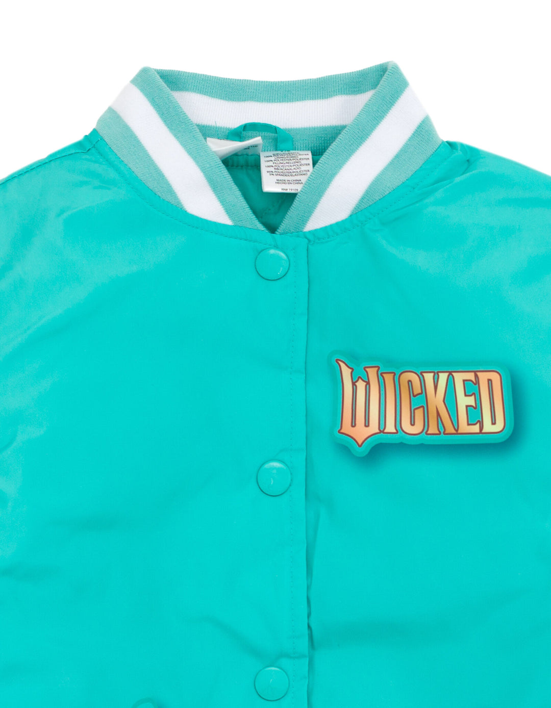 Wicked Girls' Varsity Bomber Jacket Glinda Elphaba Teal