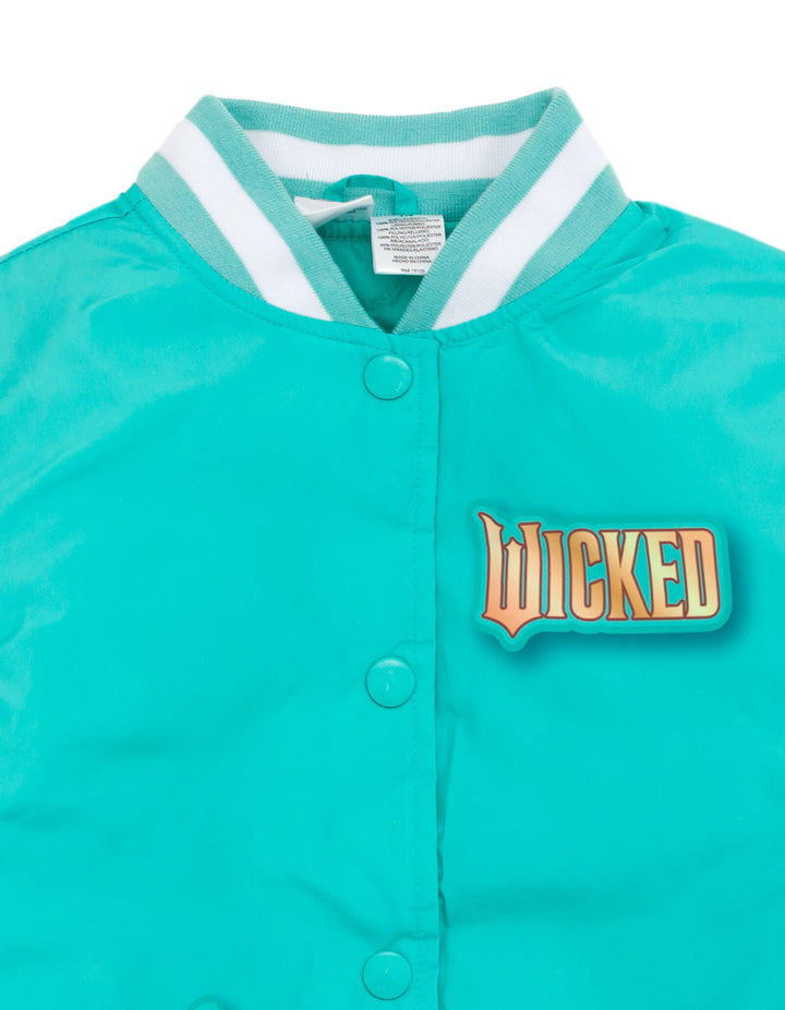 Wicked Girls' Varsity Bomber Jacket Glinda Elphaba Teal