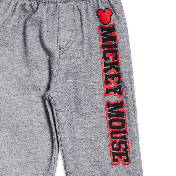 Disney Mickey Mouse Boys' Fleece 2-Piece Hoodie and Pants Set Red Grey