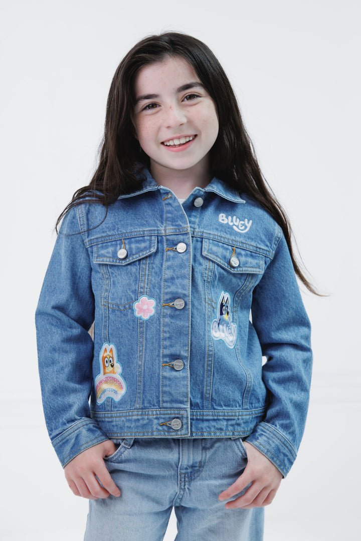 Bluey Girls' Denim Jacket Bingo