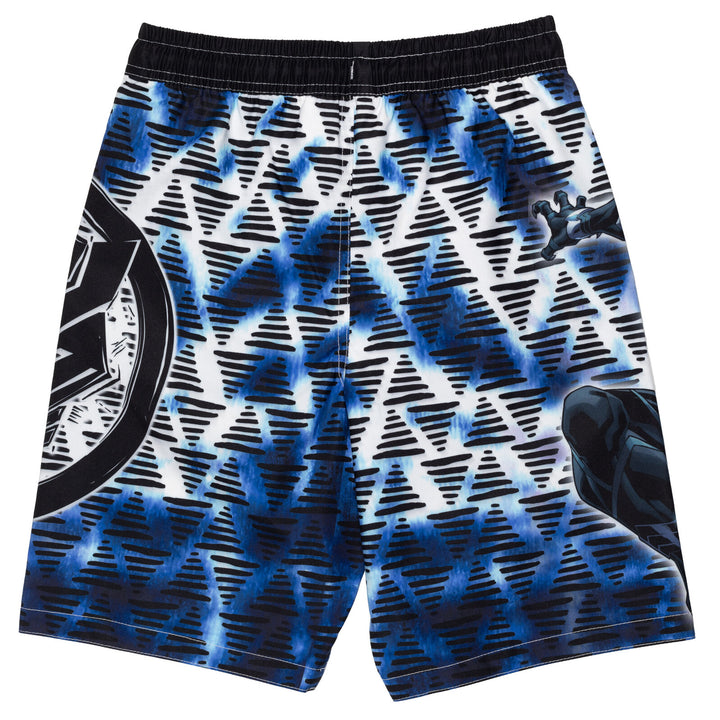 Marvel Avengers Black Panther Swimwear 2-Piece Rash Guard and Trunks Set Blue