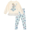 Frozen Girls' 2-Piece Sweatshirt and Leggings Set White Blue
