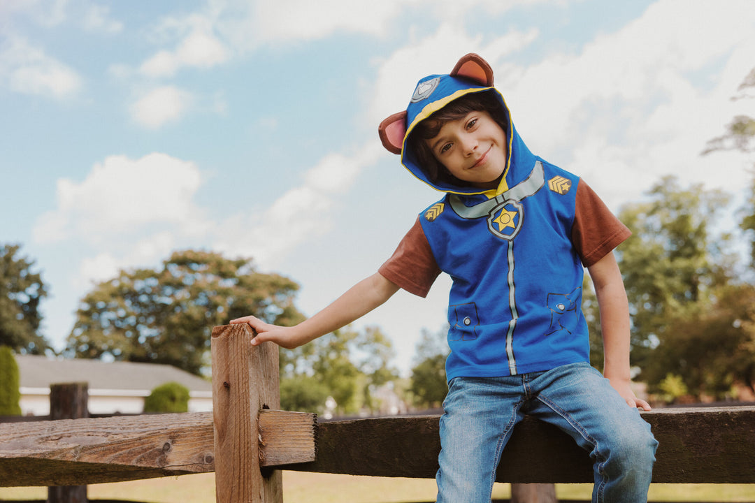 Paw Patrol Chase Boys' Cosplay Hooded T-Shirt Royal Blue
