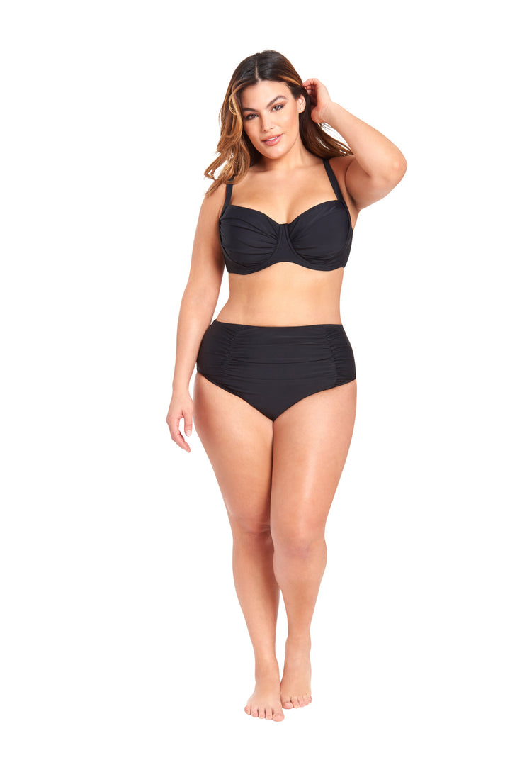 LYSA Women's Swimwear Bikini Bottom Midnight Black