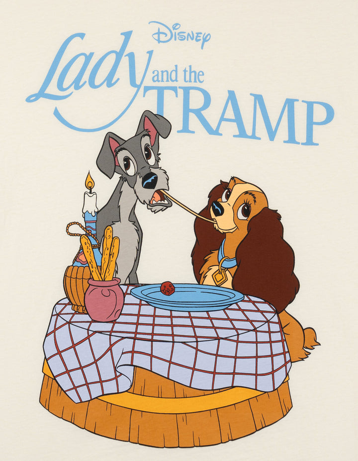 Disney Lady and the Tramp Men's Short Sleeve T-Shirt Cream