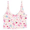Disney Sleeping Beauty Aurora Women's Athletic Cropped Sports Bra Soft Pink
