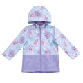 Frozen Girls' Hooded Rain Jacket Elsa Blue Purple