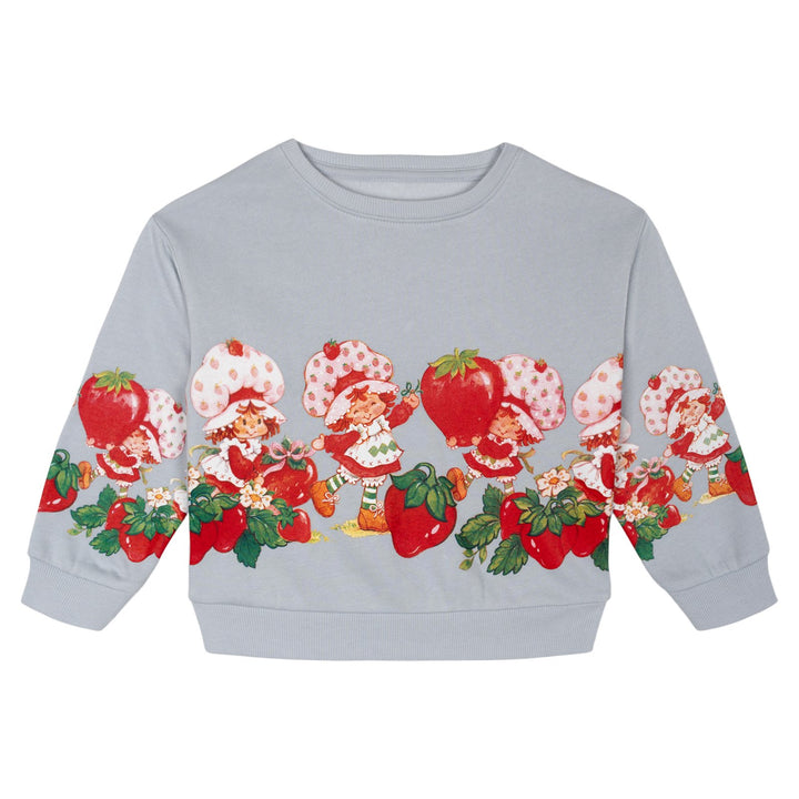 Strawberry Shortcake Girls' Fleece Pullover Sweatshirt Gray Dawn