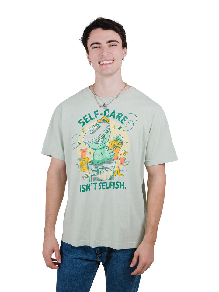 Sesame Street Oscar the Grouch Crewneck Short Sleeve T-Shirt Mineral Wash