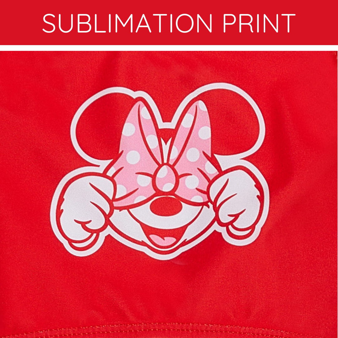 Minnie Mouse Girls' Sleeveless One Piece Bathing Suit Red Multi