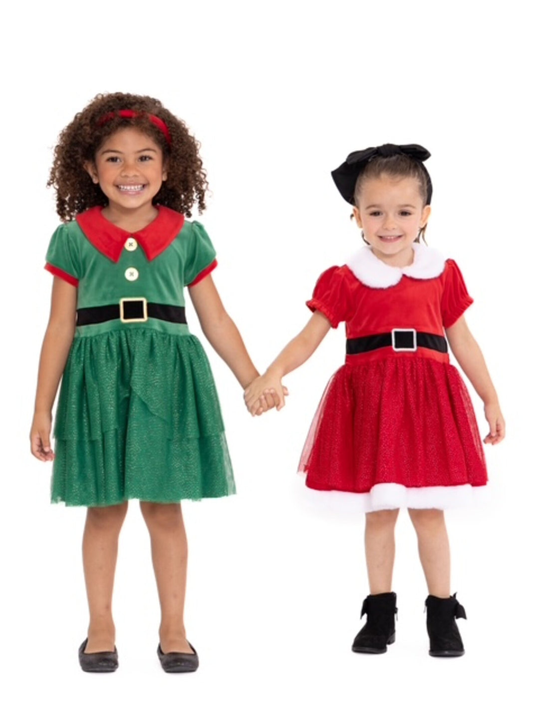 imagikids Girls' Holiday Short Sleeve Tulle Dress Red and White