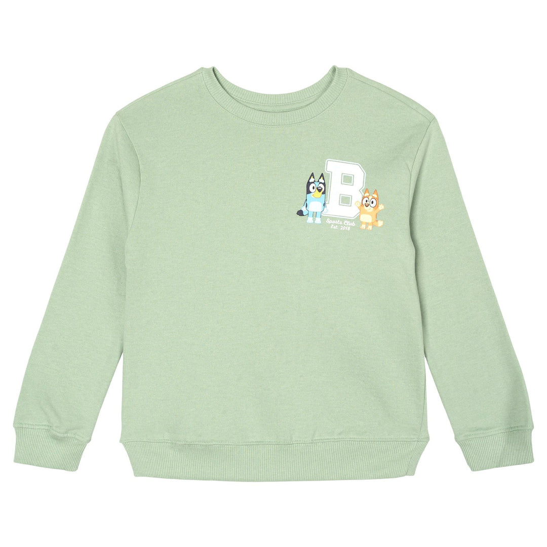 Bluey Boys' 2-Piece Fleece Sweatshirt and Pants Set Seafoam Bingo