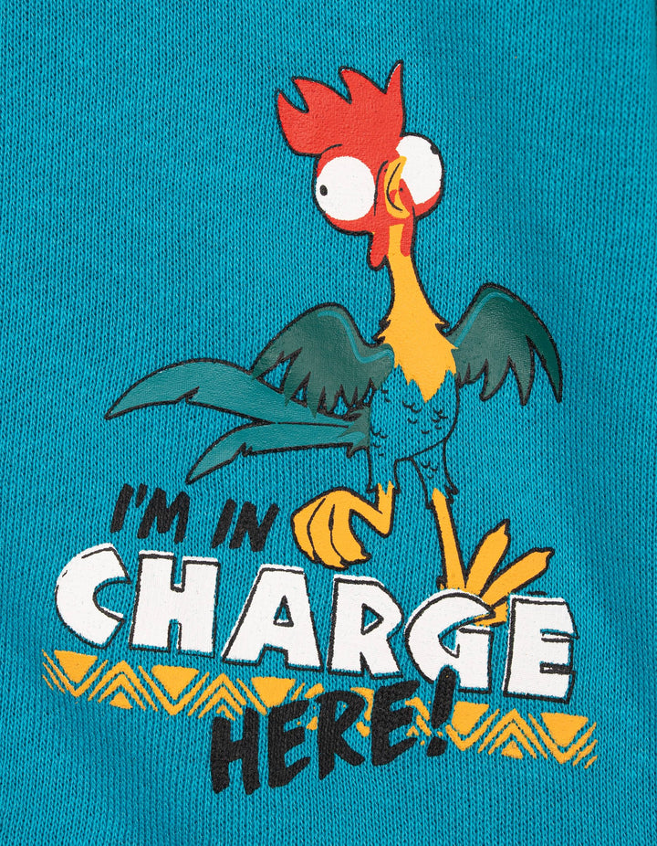Moana Heihei Girls' Cosplay Fleece Pullover Hoodie Hei Hei Teal Red