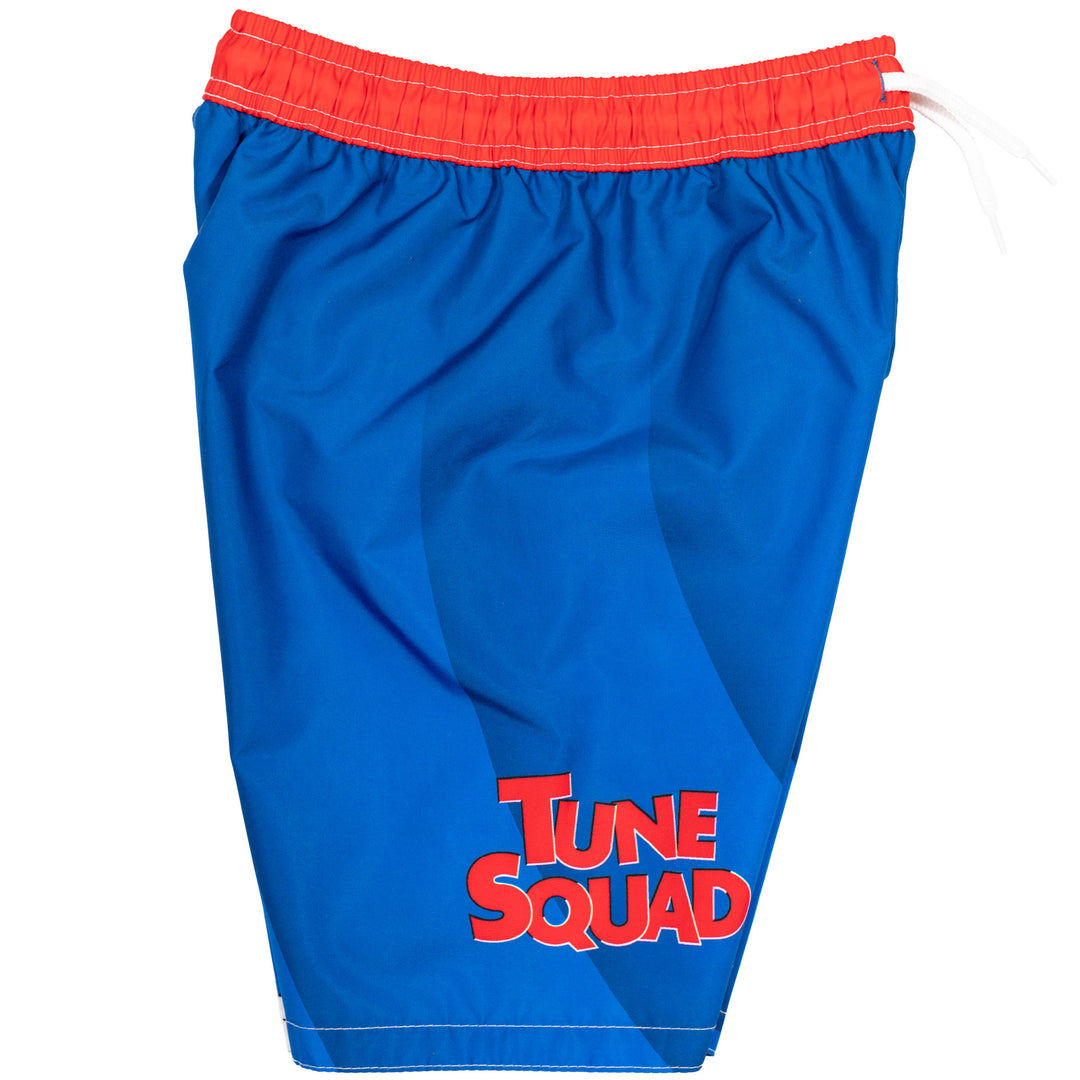 Looney Tunes Space Jam Boys' UPF 50+ Rash Guard and Swim Trunks Set Blue Red