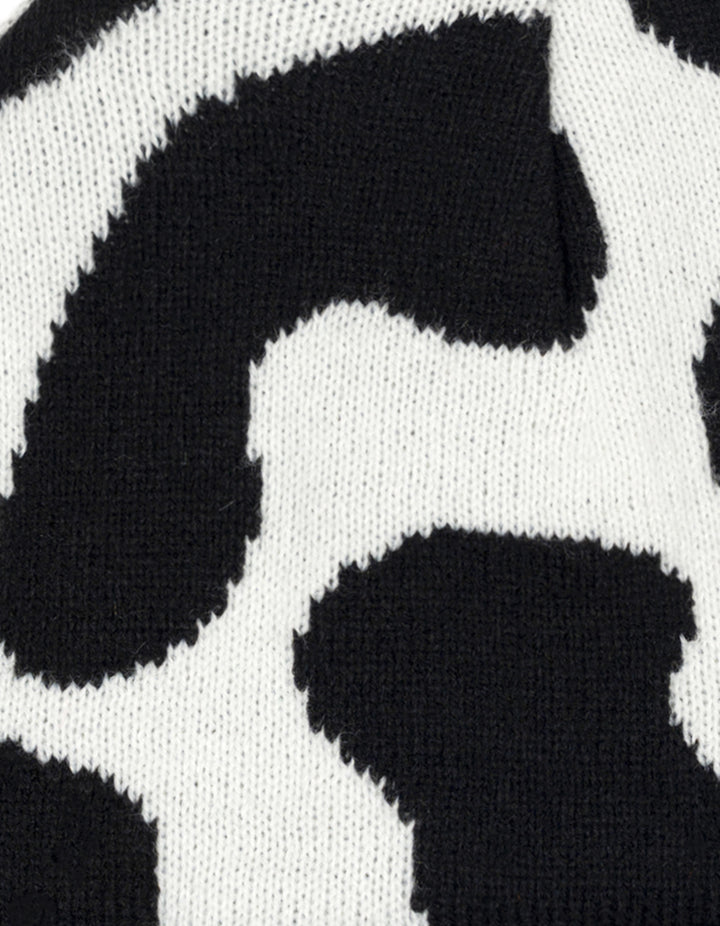 John Deere Toddler Boys' Pom Pom Beanie Hat with Sound Chip Black White Cow