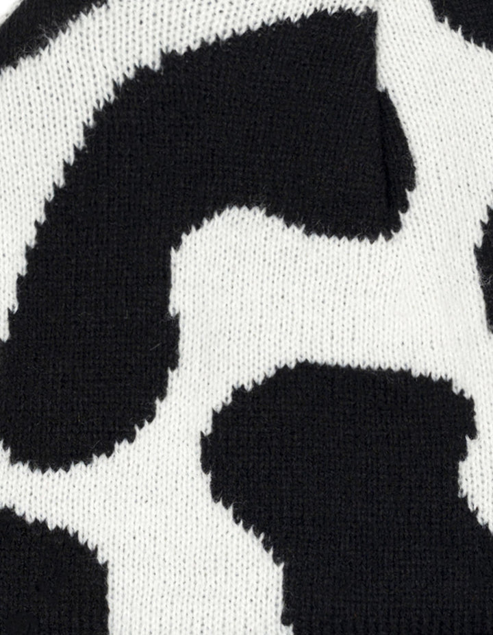 John Deere Toddler Boys' Pom Pom Beanie Hat with Sound Chip Black White Cow