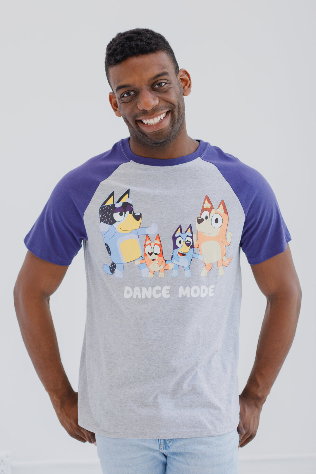 Bluey Men's Short Sleeve T-Shirt Heather Grey Navy