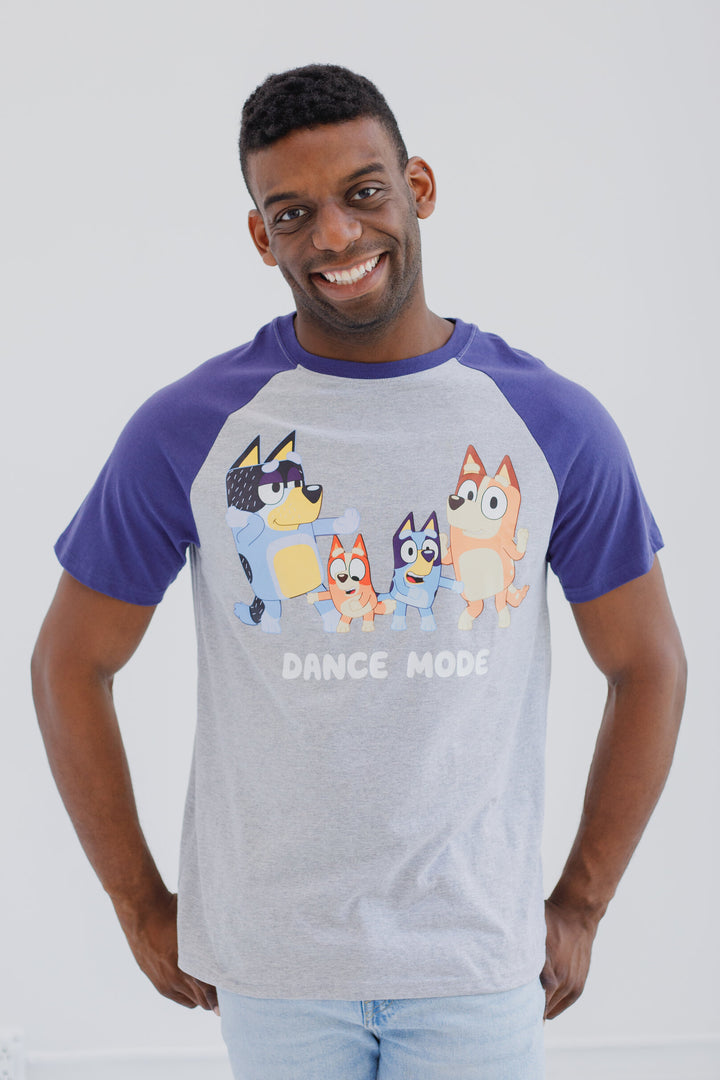 Bluey Men's Short Sleeve T-Shirt Heather Grey Navy