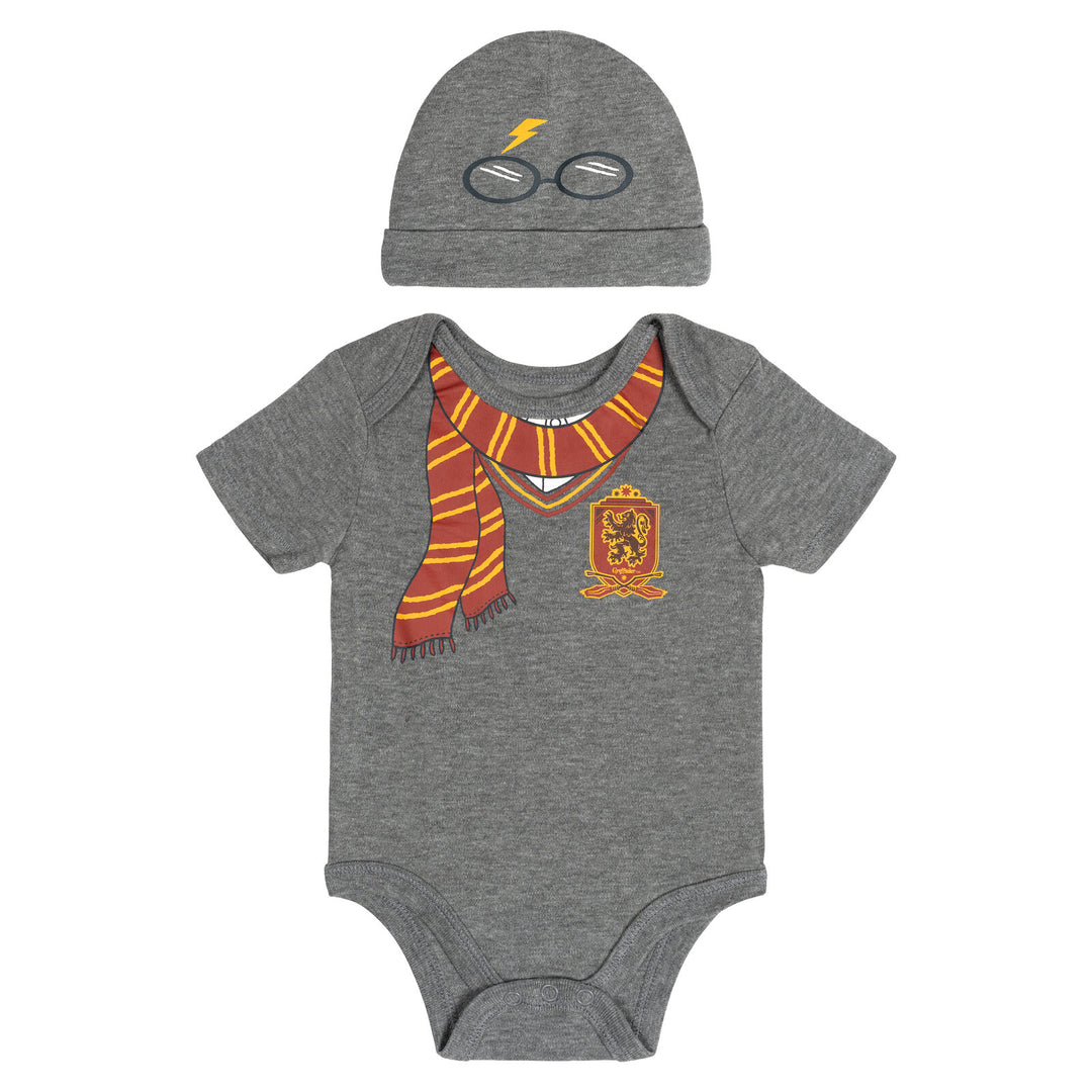 Harry Potter Baby Cosplay Bodysuit and Hat Set Grey