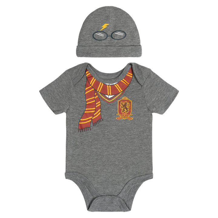 Harry Potter Baby Cosplay Bodysuit and Hat Set Grey