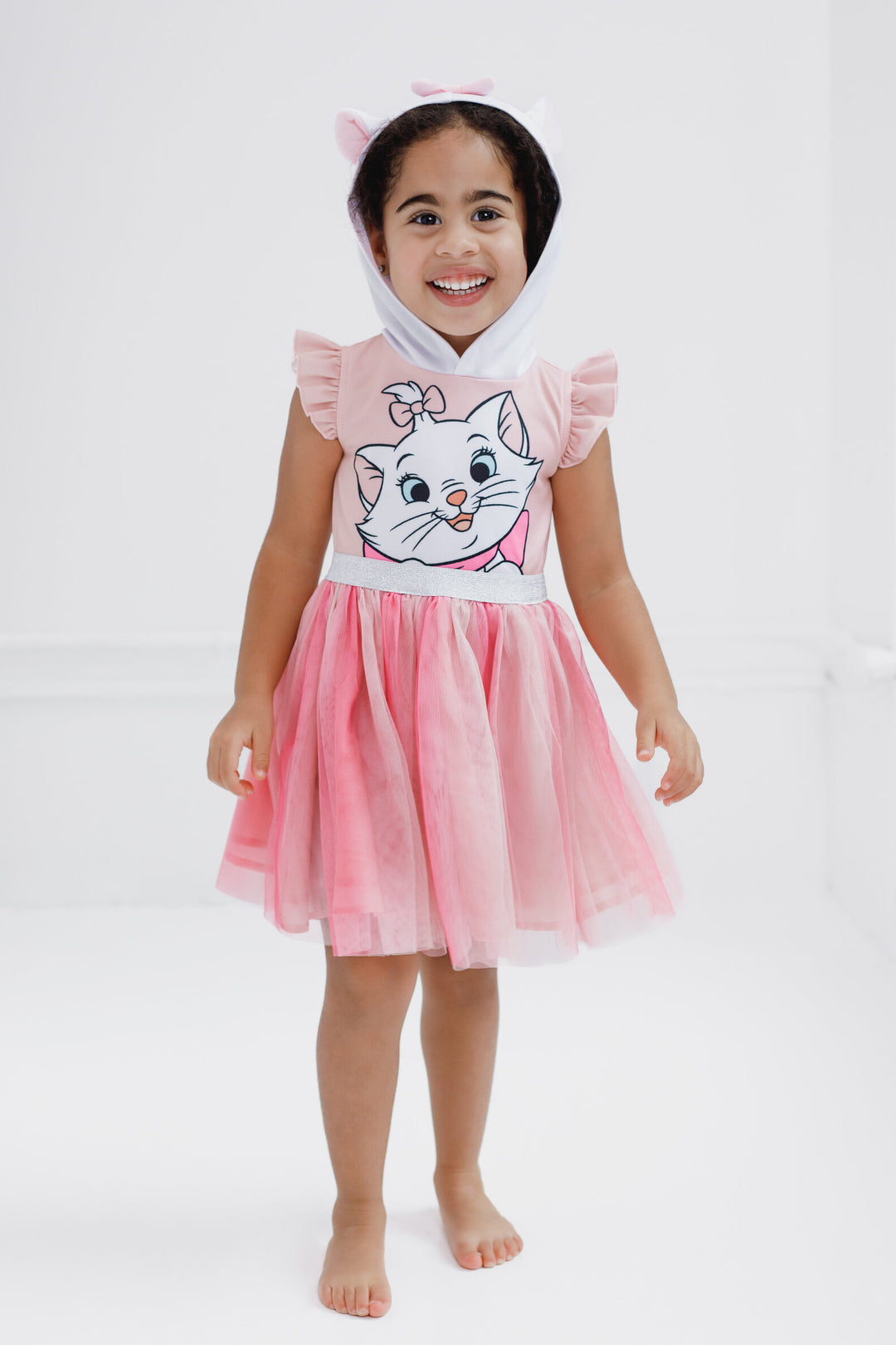 Disney The Aristocats Marie Girls' Cosplay Hooded Dress Pink White
