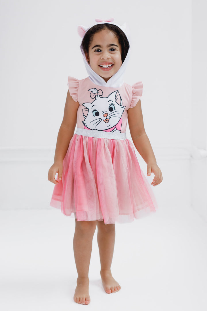 Disney The Aristocats Marie Girls' Cosplay Hooded Dress Pink White
