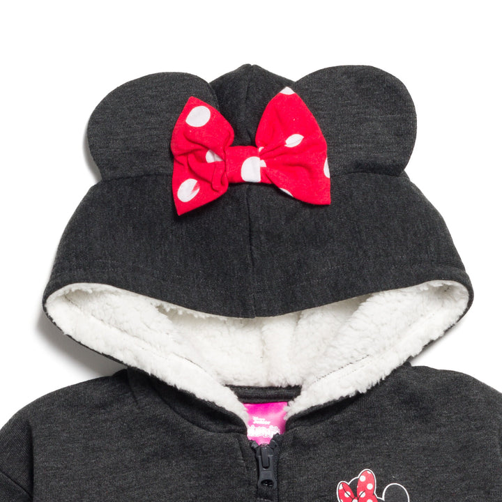 Minnie Mouse Girls' Cosplay Zip-Up Hoodie Charcoal Gray