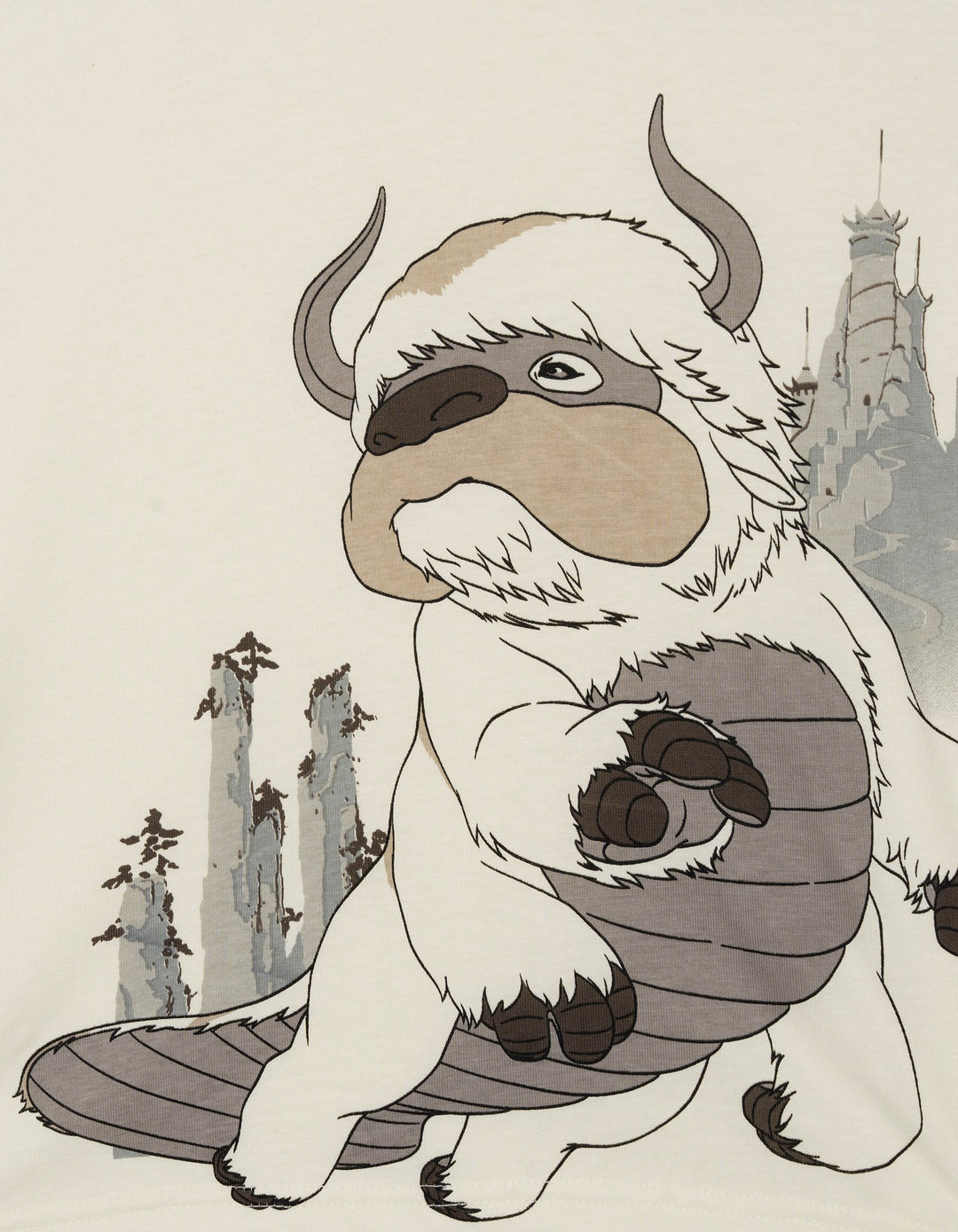 Avatar The Last Airbender Appa Boys' Cosplay Hooded T-Shirt Cream