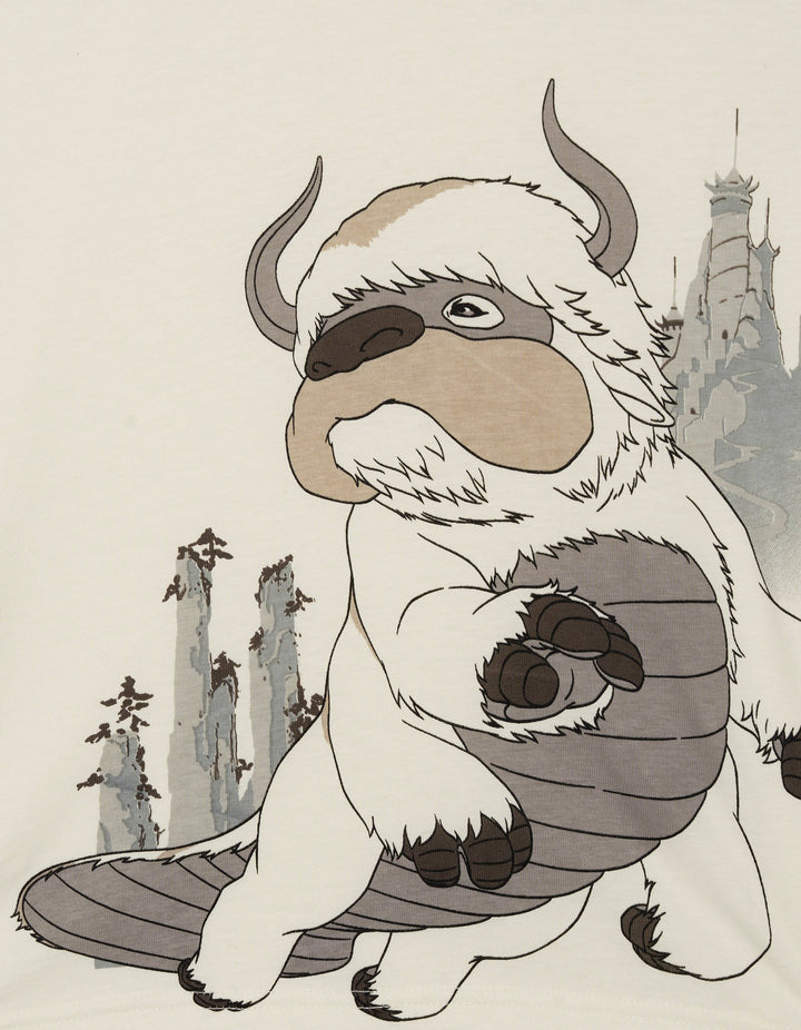 Avatar The Last Airbender Appa Boys' Cosplay Hooded T-Shirt Cream