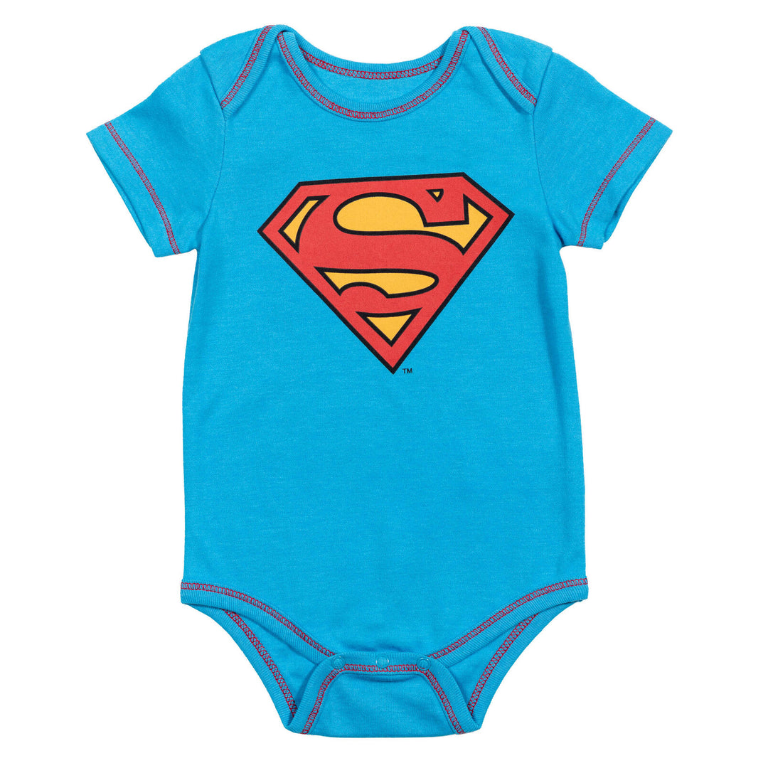 WARNER BROS Justice League Baby Boys' 3-Pack Short Sleeve Bodysuits Multi