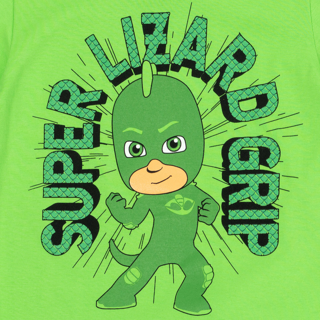 PJ Masks Gekko Boys' Athletic 2-Piece T-Shirt and Shorts Set Lime Green