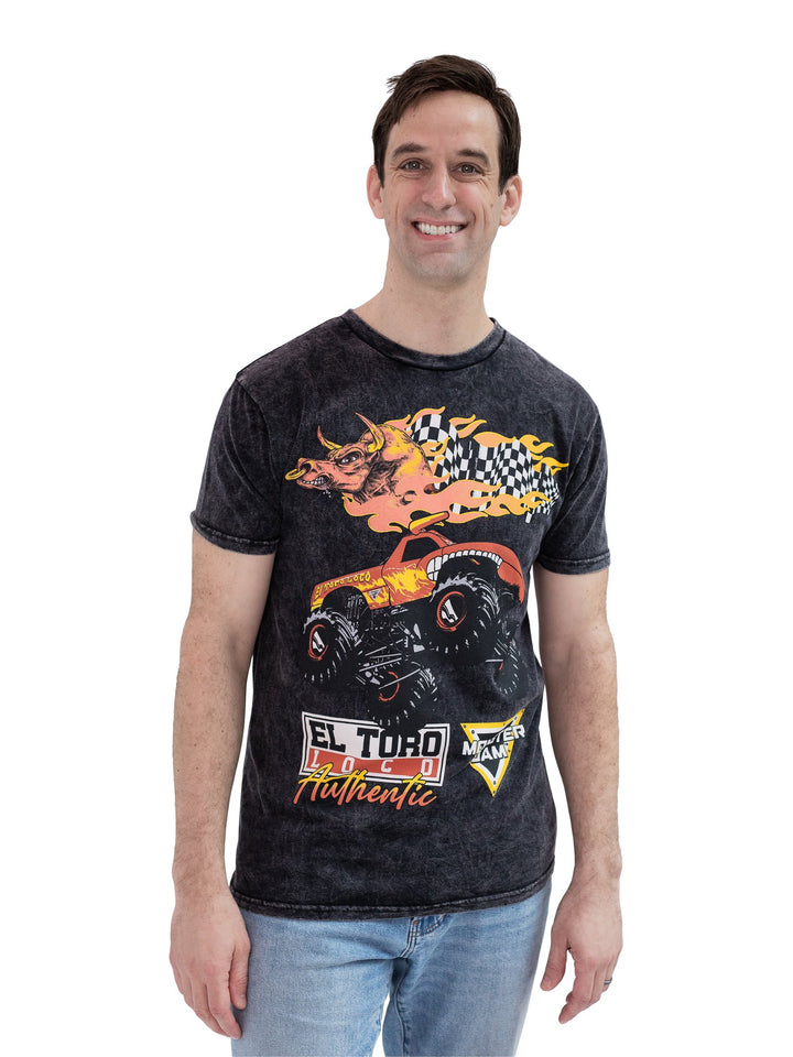 Monster Jam El Toro Loco Adult Men or Women Short Sleeve T-Shirt Charcoal