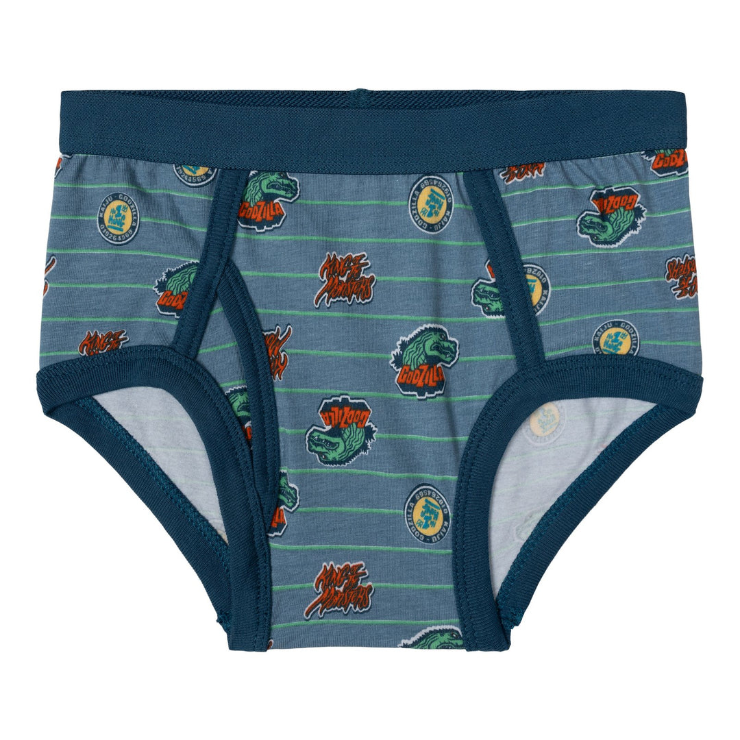 Godzilla Boys' 3-Pack Underwear Briefs Blue Grey Slate