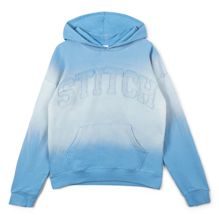 Lilo & Stitch Women's French Terry Drop Shoulder Pullover Hoodie Ombre Blue