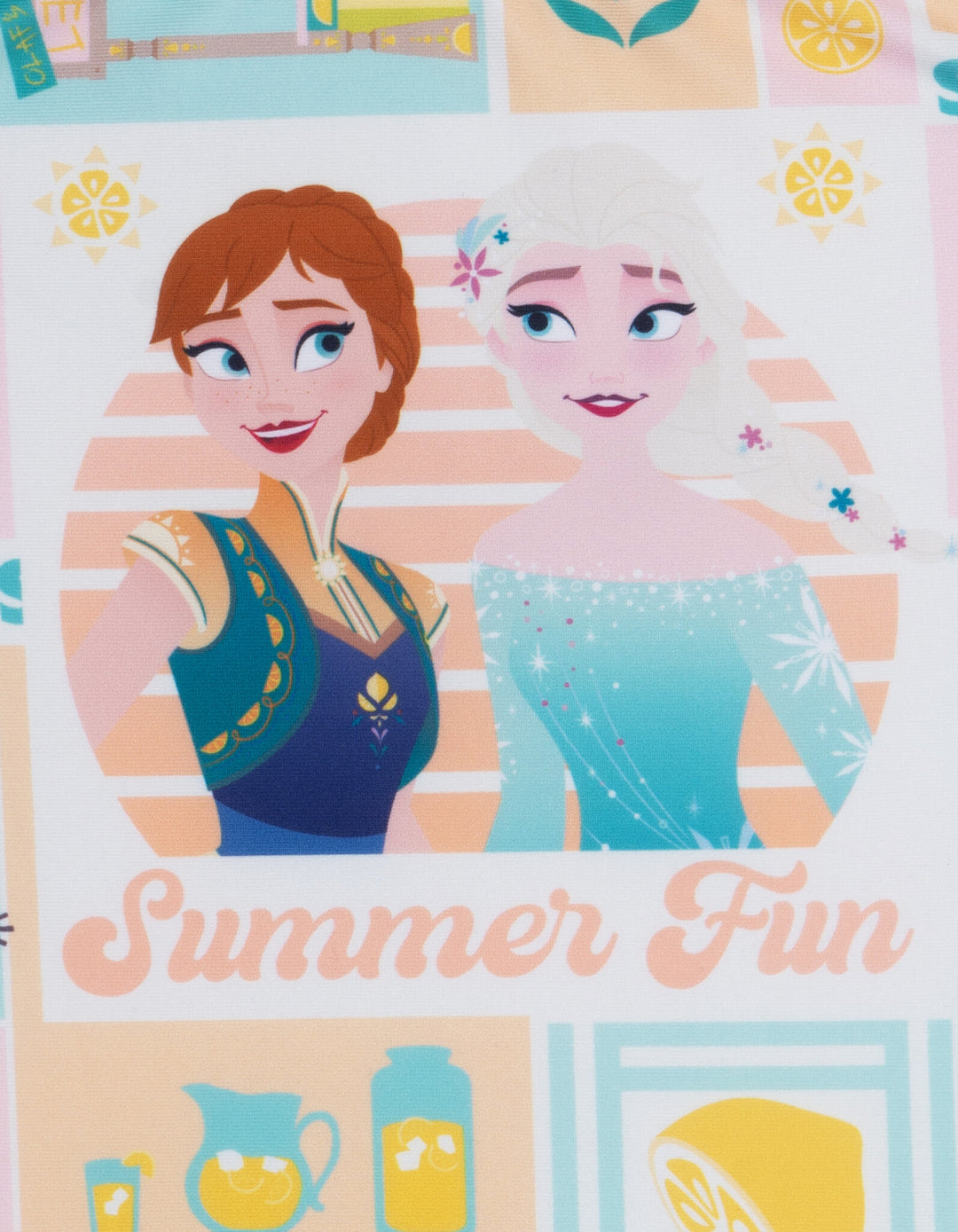 Frozen Girls' Sleeveless One Piece Swimwear Mint Peach Lemon