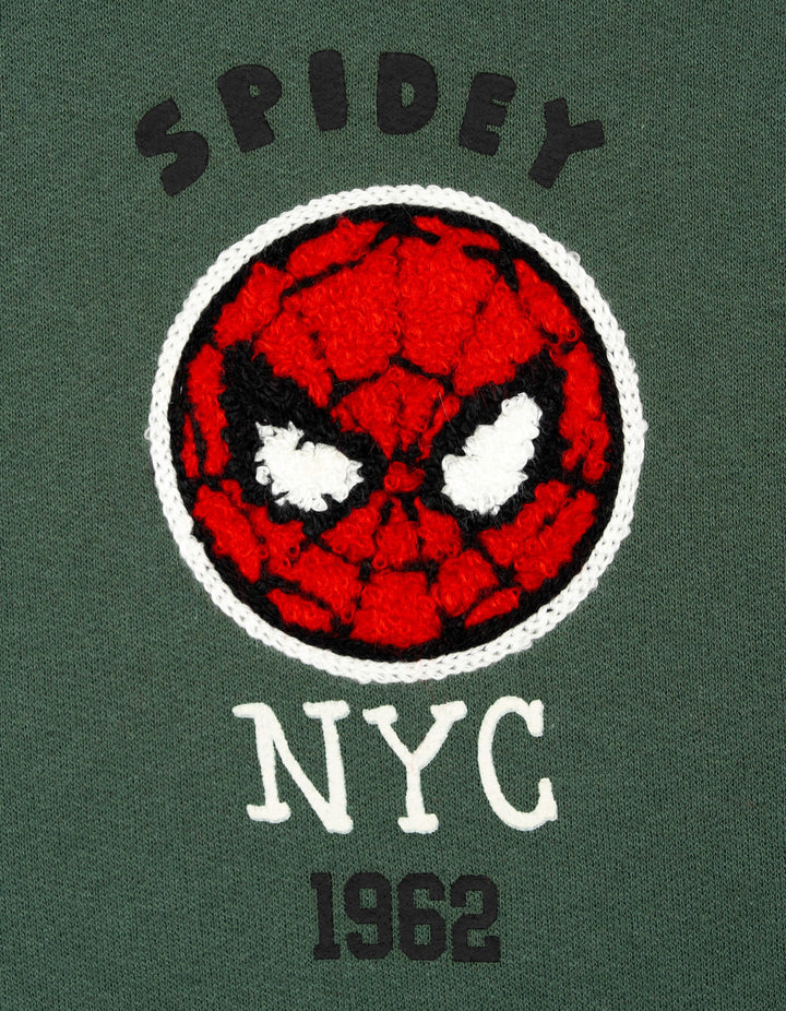 Marvel Comics Boys' Fleece 2-Piece Sweatshirt and Pants Set Spider Man Green
