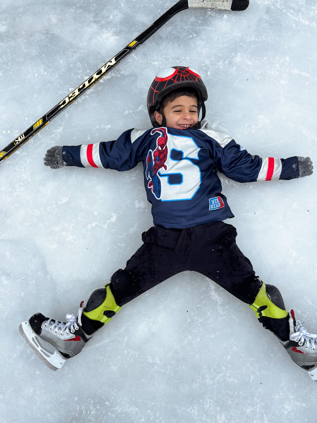 Marvel Spider-Man Boys' Athletic Hockey Jersey Navy Red