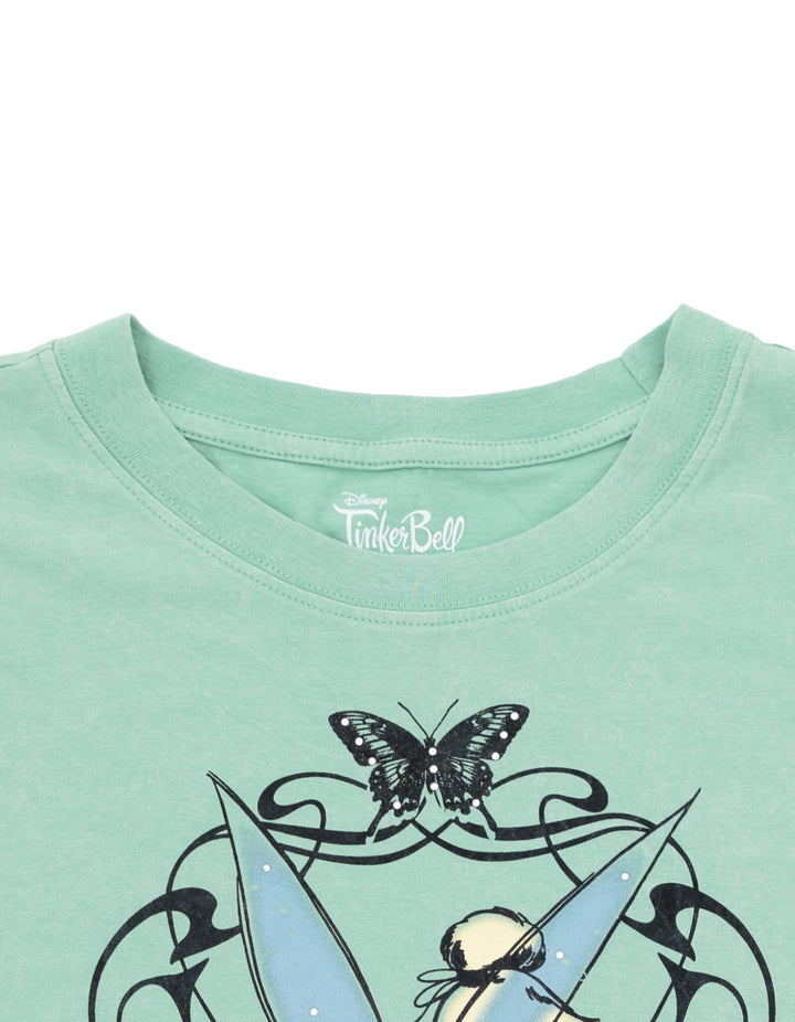 Tinkerbell Peter Pan Tinker Bell Women's Short Sleeve T-Shirt Lichen