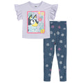 Bluey Girls' 2-Piece T-Shirt and Denim Leggings Set Lilac