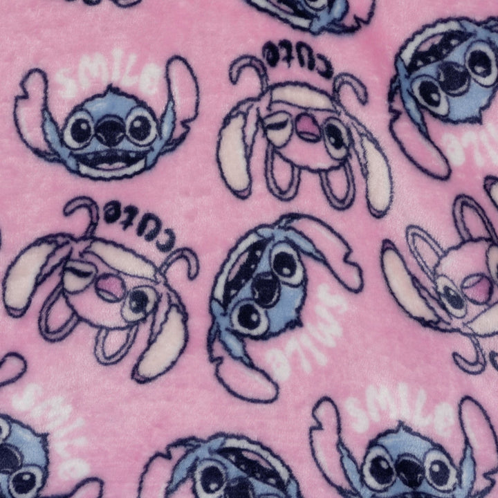 Lilo & Stitch Girls' Fleece Half-Zip Pullover Sweatshirt Pink Angel