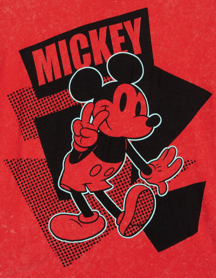 Disney Mickey Mouse Women's Short Sleeve T-Shirt Red Peace