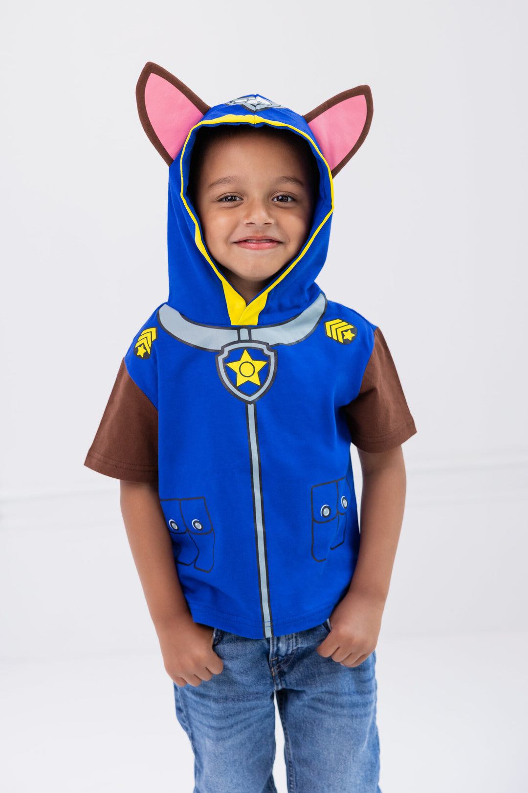 Paw Patrol Chase Boys' Cosplay Hooded T-Shirt Royal Blue