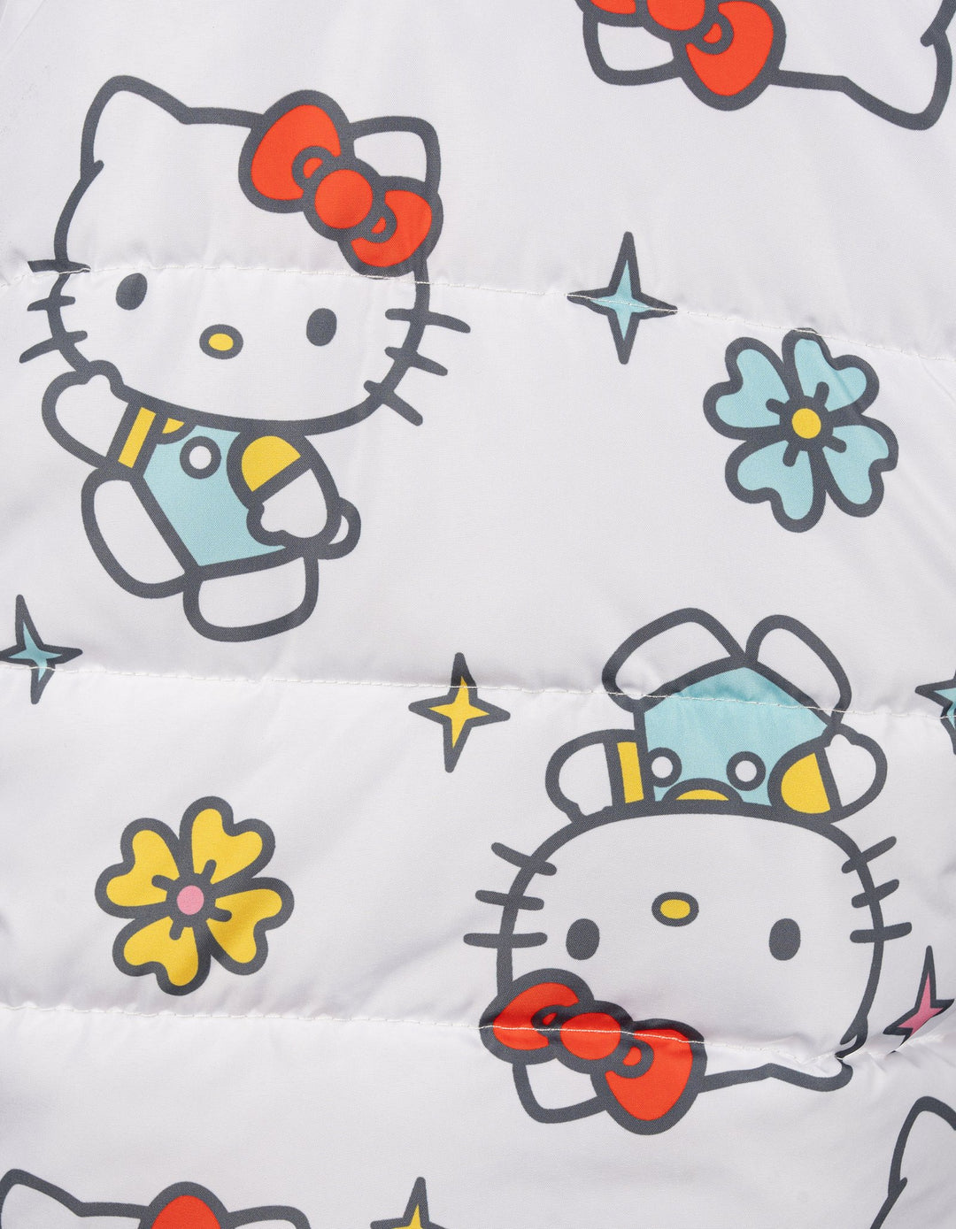 Hello Kitty Girls' Hooded Puffer Coat White