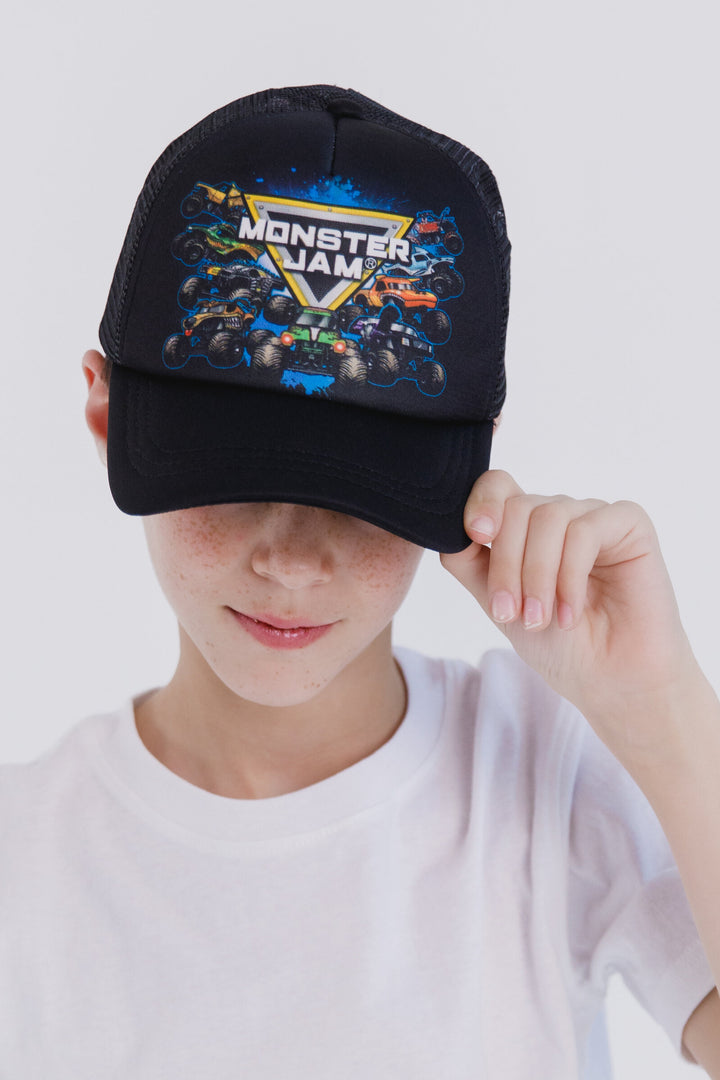 Monster Jam Boys' Strapback Baseball Cap Multi Truck Black