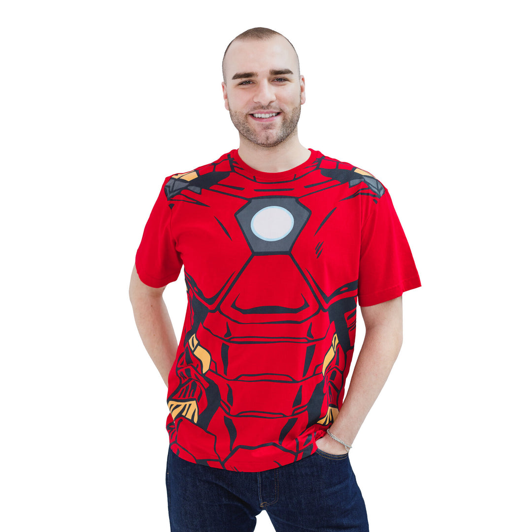 Marvel Avengers Iron Man Cosplay Short Sleeve T-Shirt Armor Red
