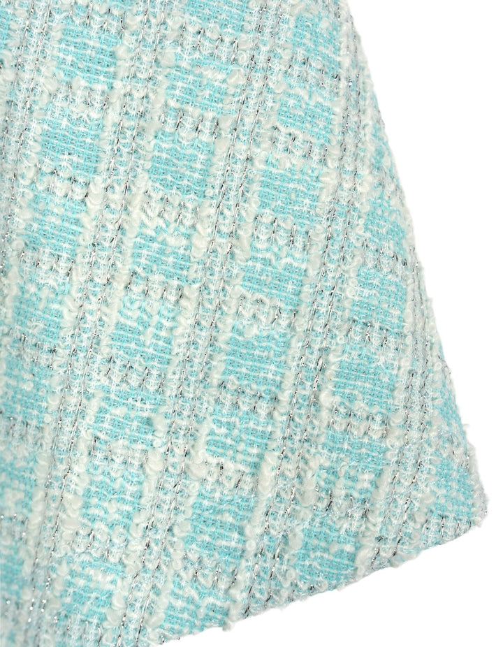 Frozen Queen Elsa Girls' Fleece Sweatshirt and Plaid Pleated Skirt Set Blue