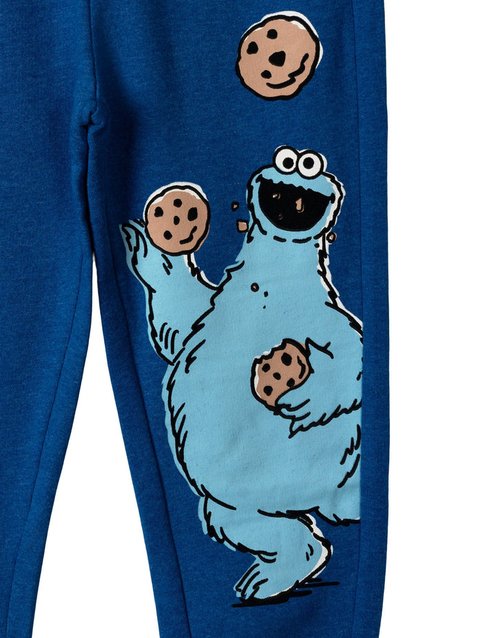 Sesame Street Boys' 2-Piece Sweatshirt and Joggers Set Cookie Monster Blue